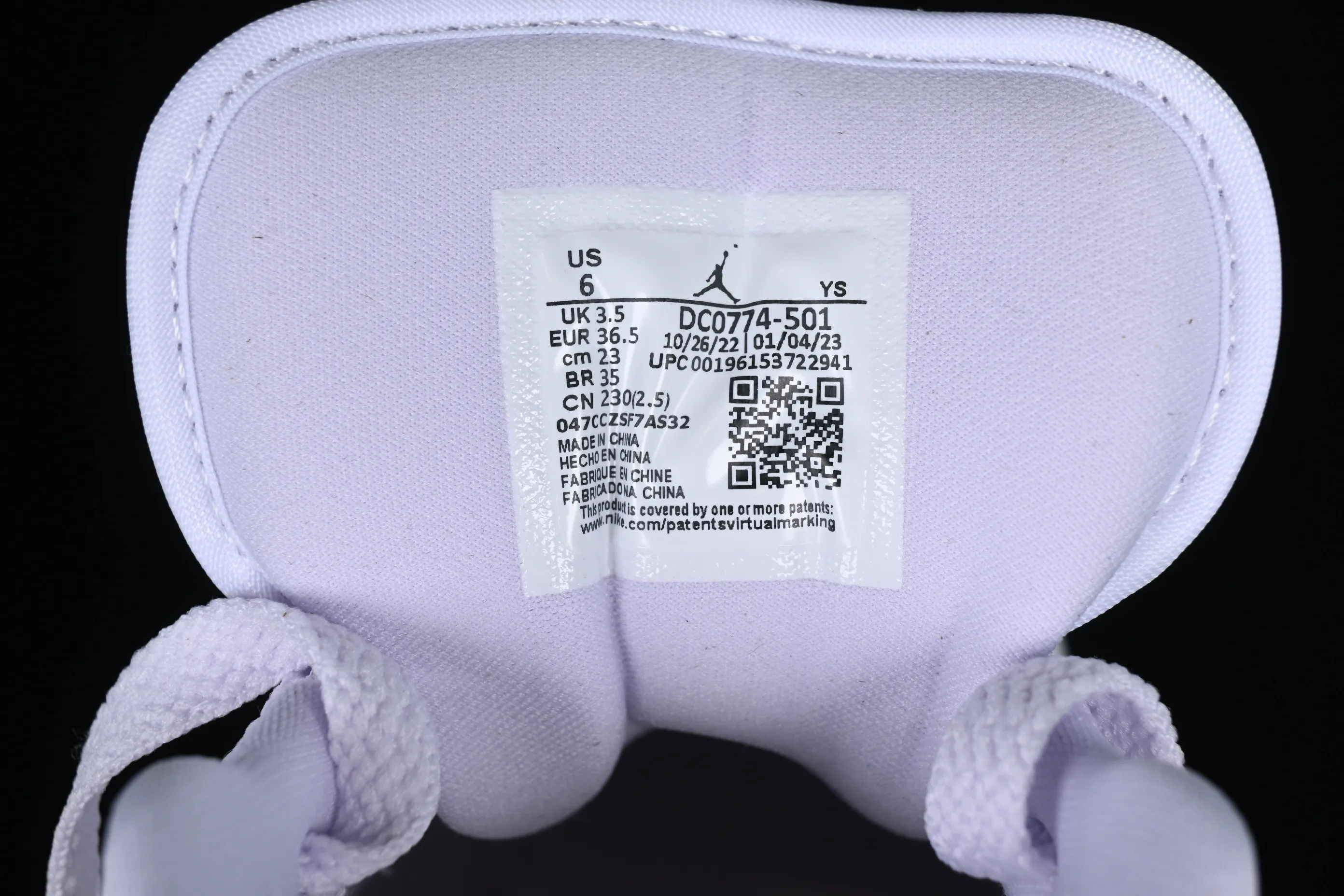 All categories Air Jordan Jordan series basketball shoes Air Jordan 1 Low G version pure original Air Jordan 1 Low "Barely Grape" AJ1 Joe 1 light purple low-top cultural casual sneakers DC0774-501